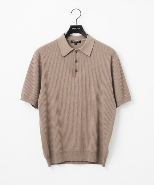 MICHEL KLEIN HOMME/ミッシェルクランオム ニットポロシャツ ベージュ 46 MICHEL KLEIN HOMME/ミッシェルクランオム ニットポロシャツ ベージュ 46