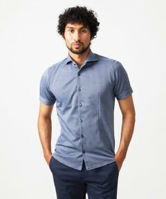 MICHEL KLEIN HOMME / ミッシェルクランオム シャツ・ブラウス | 《日本製》ジャガード柄半袖シャツ