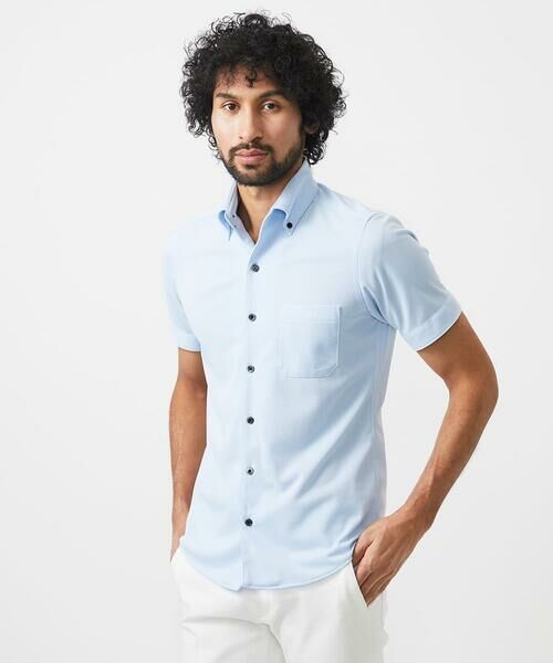 MICHEL KLEIN HOMME / ミッシェルクランオム シャツ・ブラウス | 《日本製》イージーケアドレス半袖シャツ | 詳細1