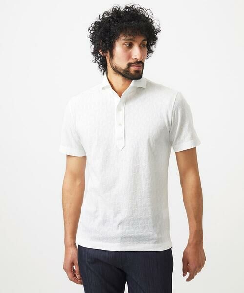 MICHEL KLEIN HOMME / ミッシェルクランオム カットソー | 《日本製》幾何学柄ポロシャツ | 詳細12