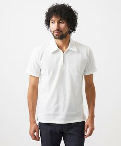 MICHEL KLEIN HOMME / ミッシェルクランオム カットソー | 《日本製》モザイク柄ジップアップポロシャツ