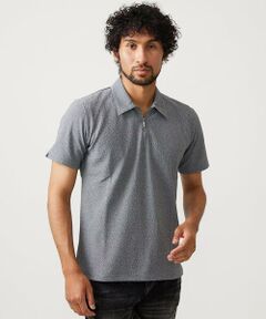 MICHEL KLEIN HOMME / ミッシェルクランオム カットソー | 《日本製》モザイク柄ジップアップポロシャツ