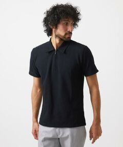 MICHEL KLEIN HOMME / ミッシェルクランオム カットソー | 《日本製》モザイク柄ジップアップポロシャツ