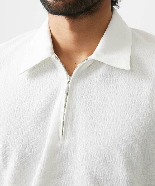 MICHEL KLEIN HOMME / ミッシェルクランオム カットソー | 《日本製》モザイク柄ジップアップポロシャツ | 詳細4