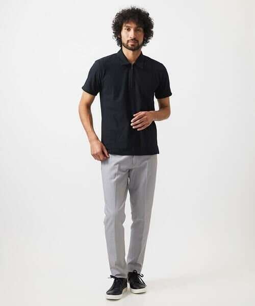 MICHEL KLEIN HOMME / ミッシェルクランオム カットソー | 《日本製》モザイク柄ジップアップポロシャツ | 詳細9