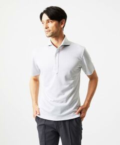 MICHEL KLEIN HOMME / ミッシェルクランオム カットソー | 千鳥柄ジャガード半袖ポロシャツ