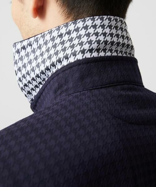 MICHEL KLEIN HOMME / ミッシェルクランオム カットソー | 千鳥柄ジャガード半袖ポロシャツ | 詳細2