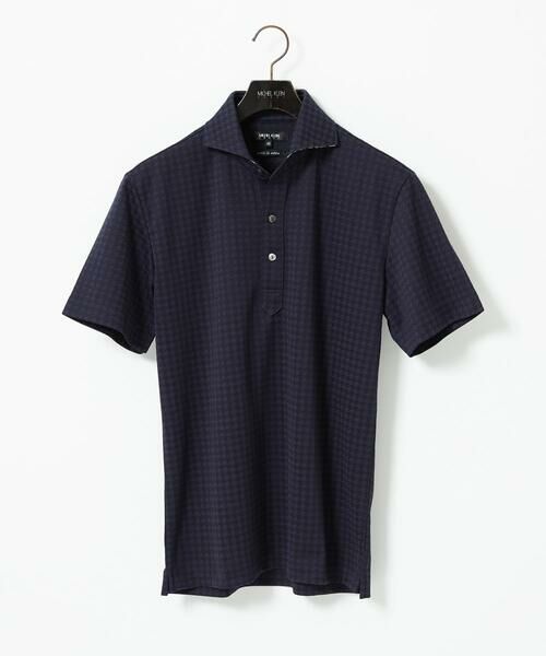MICHEL KLEIN HOMME / ミッシェルクランオム カットソー | 千鳥柄ジャガード半袖ポロシャツ | 詳細4