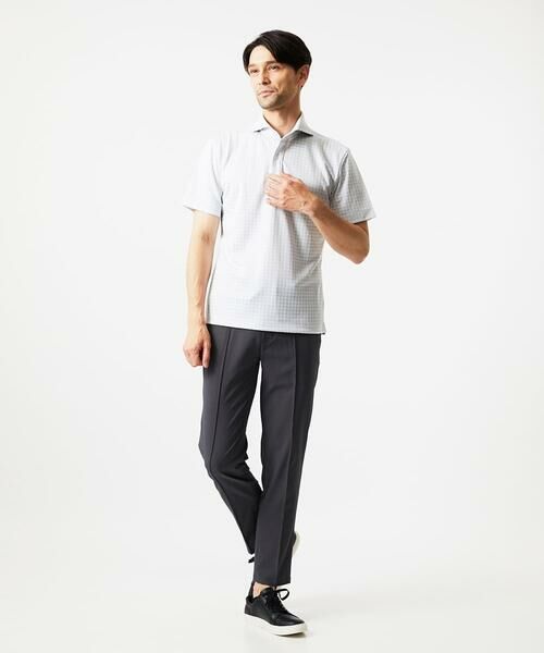 MICHEL KLEIN HOMME / ミッシェルクランオム カットソー | 千鳥柄ジャガード半袖ポロシャツ | 詳細5