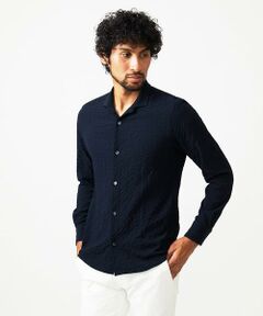 MICHEL KLEIN HOMME / ミッシェルクランオム シャツ・ブラウス | シアーサッカー調長袖シャツ