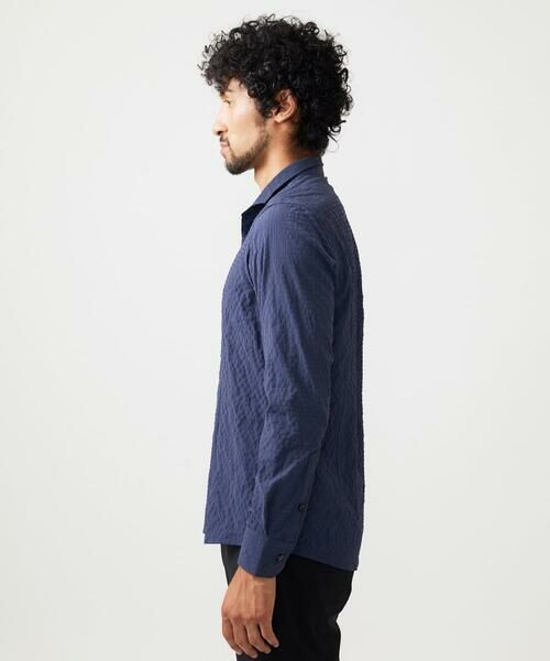 MICHEL KLEIN HOMME / ミッシェルクランオム シャツ・ブラウス | シアーサッカー調長袖シャツ | 詳細3