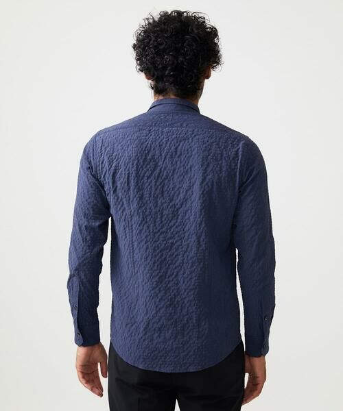 MICHEL KLEIN HOMME / ミッシェルクランオム シャツ・ブラウス | シアーサッカー調長袖シャツ | 詳細4