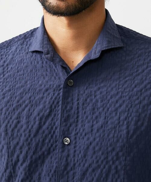 MICHEL KLEIN HOMME / ミッシェルクランオム シャツ・ブラウス | シアーサッカー調長袖シャツ | 詳細5