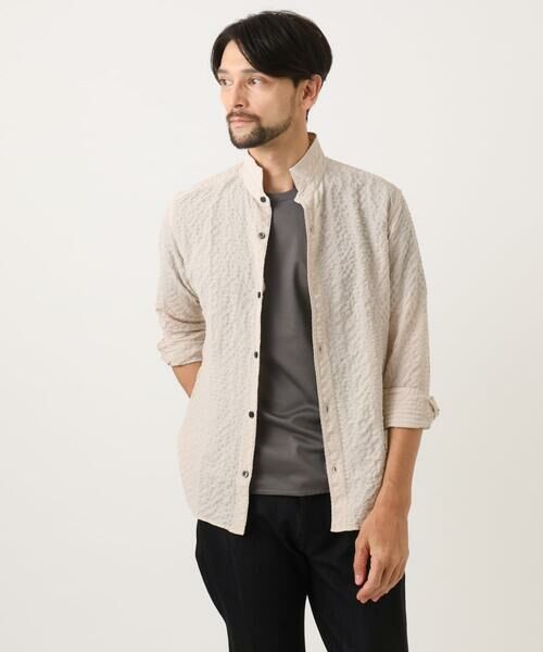 MICHEL KLEIN HOMME / ミッシェルクランオム シャツ・ブラウス | シアーサッカー調長袖シャツ | 詳細13