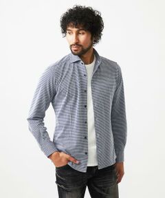 MICHEL KLEIN HOMME / ミッシェルクランオム シャツ・ブラウス | 千鳥柄サッカー長袖シャツ