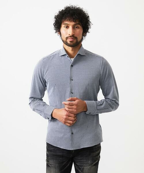 MICHEL KLEIN HOMME / ミッシェルクランオム シャツ・ブラウス | 千鳥柄サッカー長袖シャツ | 詳細2