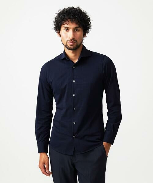 MICHEL KLEIN HOMME / ミッシェルクランオム シャツ・ブラウス | 千鳥柄サッカー長袖シャツ | 詳細6