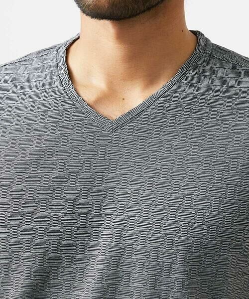 MICHEL KLEIN HOMME / ミッシェルクランオム カットソー | 《日本製》レンガ柄Vネック半袖カットソー | 詳細8