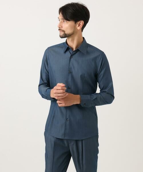 MICHEL KLEIN HOMME / ミッシェルクランオム シャツ・ブラウス | 【セットアップ】デニム調長袖シャツ | 詳細2