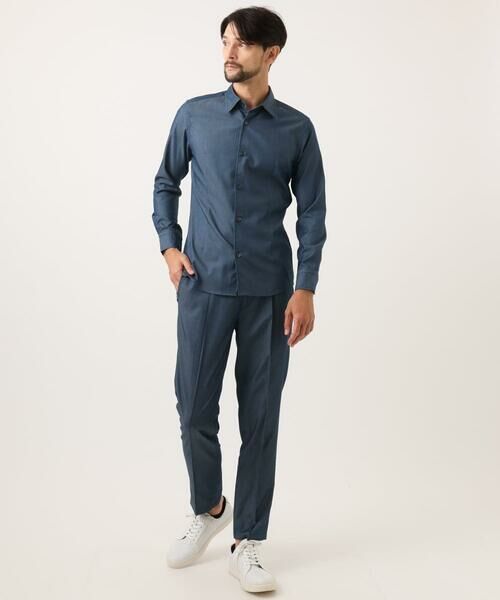 MICHEL KLEIN HOMME / ミッシェルクランオム シャツ・ブラウス | 【セットアップ】デニム調長袖シャツ | 詳細3