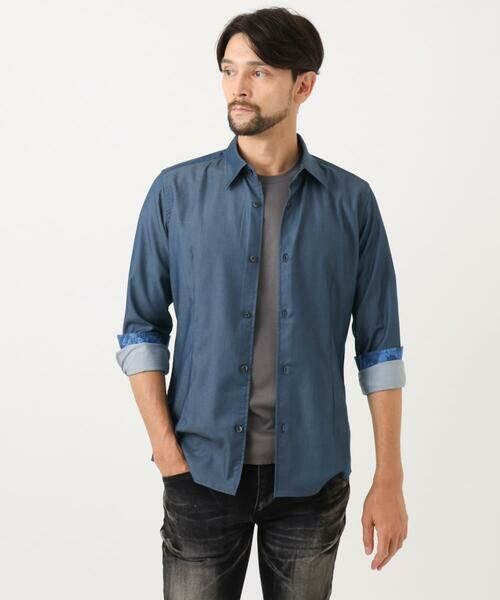 MICHEL KLEIN HOMME / ミッシェルクランオム シャツ・ブラウス | 【セットアップ】デニム調長袖シャツ | 詳細6