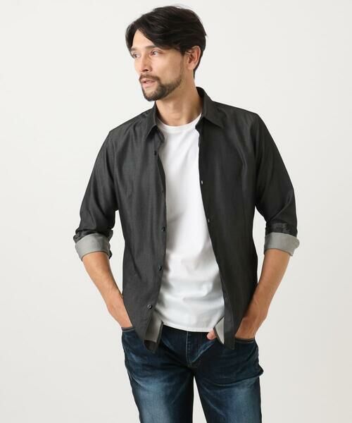 MICHEL KLEIN HOMME / ミッシェルクランオム シャツ・ブラウス | 【セットアップ】デニム調長袖シャツ | 詳細15