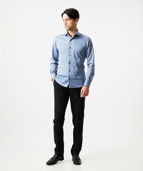 MICHEL KLEIN HOMME / ミッシェルクランオム シャツ・ブラウス | 《日本製》ジャガード長袖シャツ | 詳細1