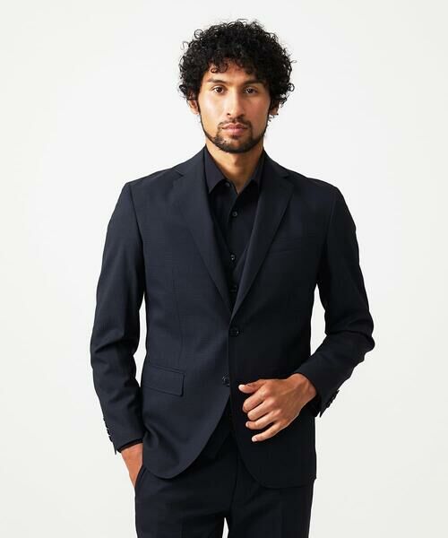 MICHEL KLEIN HOMME/ミッシェルクランオム 【セットアップ】チェック柄テーラードジャケット ブラック 46 MICHEL KLEIN HOMME/ミッシェルクランオム 【セットアップ】チェック柄テーラードジャケット ブラック 46
