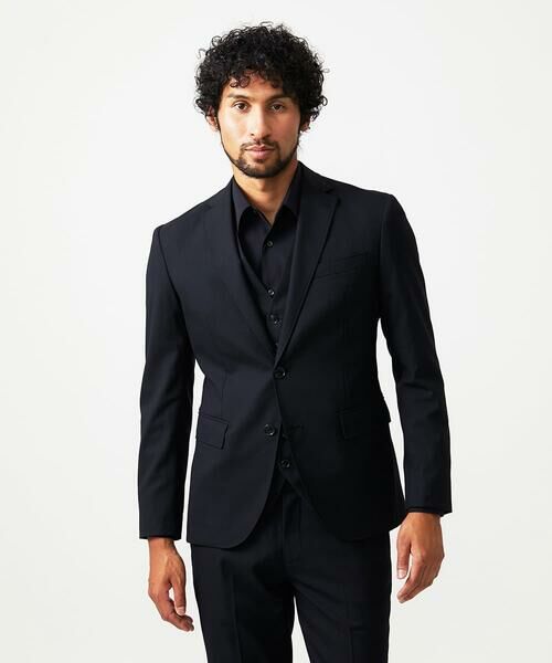 MICHEL KLEIN HOMME/ミッシェルクランオム 【セットアップ】小紋柄テーラードジャケット ブラック 52 MICHEL KLEIN HOMME/ミッシェルクランオム 【セットアップ】小紋柄テーラードジャケット ブラック 52