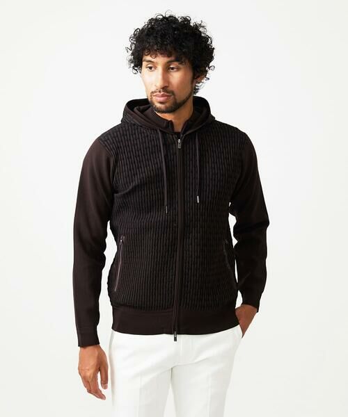 MICHEL KLEIN HOMME / ミッシェルクランオム ニット・セーター | 【セットアップ】ニットジップアップパーカー | 詳細1