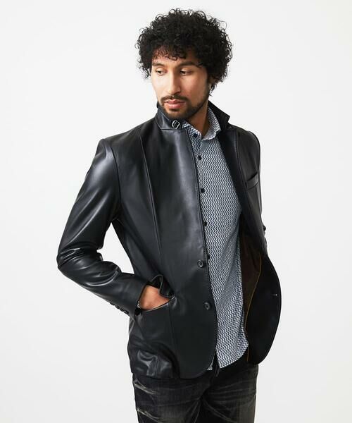 MICHEL KLEIN HOMME / ミッシェルクランオム テーラードジャケット | ラムレザーコンバーチブルジャケット | 詳細15