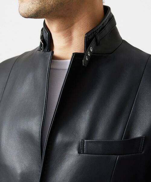 MICHEL KLEIN HOMME / ミッシェルクランオム テーラードジャケット | ラムレザーコンバーチブルジャケット | 詳細5