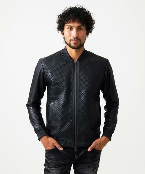 MICHEL KLEIN HOMME / ミッシェルクランオム その他アウター | ラムレザーMA-1型ブルゾン | 詳細2