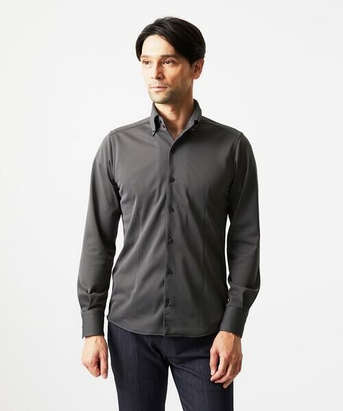 MICHEL KLEIN HOMME/ミッシェルクランオム 《日本製》ボタンダウン長袖シャツ カーキ 48 MICHEL KLEIN HOMME/ミッシェルクランオム 《日本製》ボタンダウン長袖シャツ カーキ 48