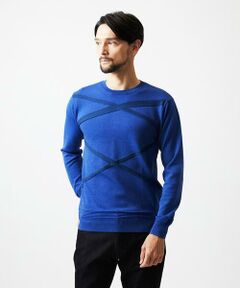 MICHEL KLEIN HOMME / ミッシェルクランオム ニット・セーター | 切り替えクルーネックニット