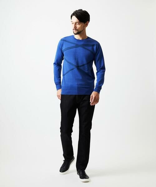 MICHEL KLEIN HOMME / ミッシェルクランオム ニット・セーター | 切り替えクルーネックニット | 詳細1