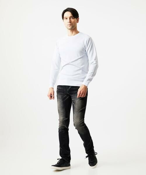 MICHEL KLEIN HOMME / ミッシェルクランオム ニット・セーター | 切り替えクルーネックニット | 詳細4