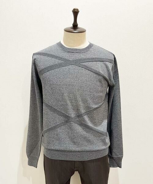 MICHEL KLEIN HOMME / ミッシェルクランオム ニット・セーター | 切り替えクルーネックニット | 詳細12