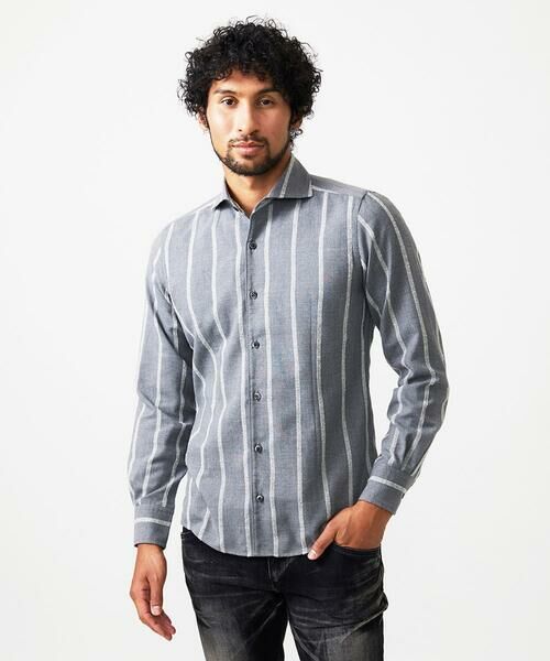 MICHEL KLEIN HOMME / ミッシェルクランオム シャツ・ブラウス | ストライプ柄長袖シャツ | 詳細3