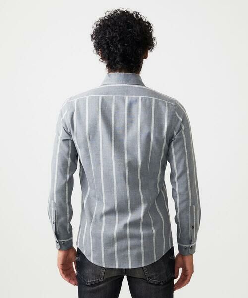 MICHEL KLEIN HOMME / ミッシェルクランオム シャツ・ブラウス | ストライプ柄長袖シャツ | 詳細7