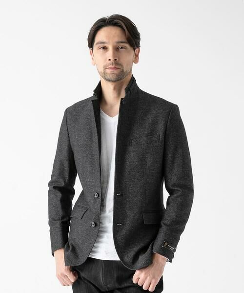 MICHEL KLEIN HOMME / ミッシェルクランオム テーラードジャケット | ウールコンバーチブルジャケット(ブラック)