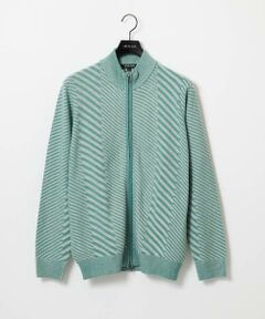 MICHEL KLEIN HOMME / ミッシェルクランオム ニット・セーター | グラデーションスタンドカラーニットブルゾン