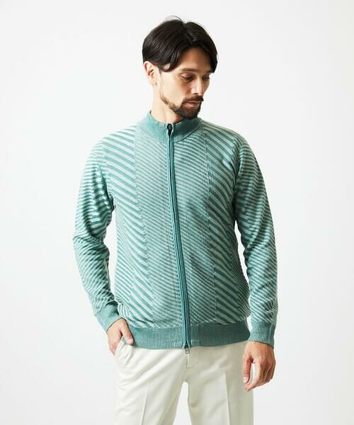 MICHEL KLEIN HOMME / ミッシェルクランオム ニット・セーター | グラデーションスタンドカラーニットブルゾン | 詳細4