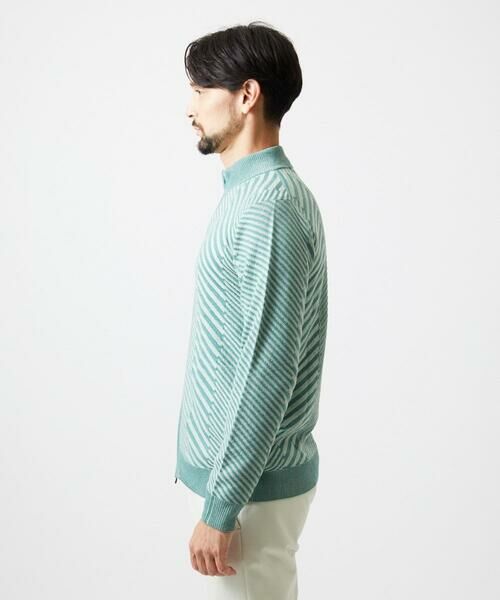 MICHEL KLEIN HOMME / ミッシェルクランオム ニット・セーター | グラデーションスタンドカラーニットブルゾン | 詳細5