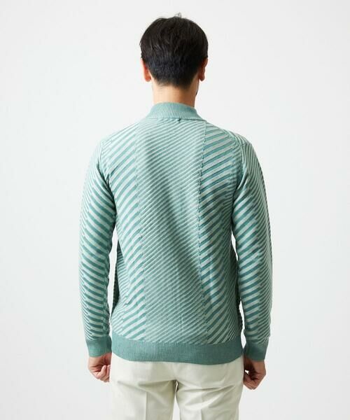 MICHEL KLEIN HOMME / ミッシェルクランオム ニット・セーター | グラデーションスタンドカラーニットブルゾン | 詳細6