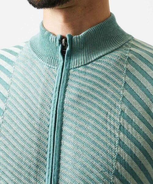 MICHEL KLEIN HOMME / ミッシェルクランオム ニット・セーター | グラデーションスタンドカラーニットブルゾン | 詳細7