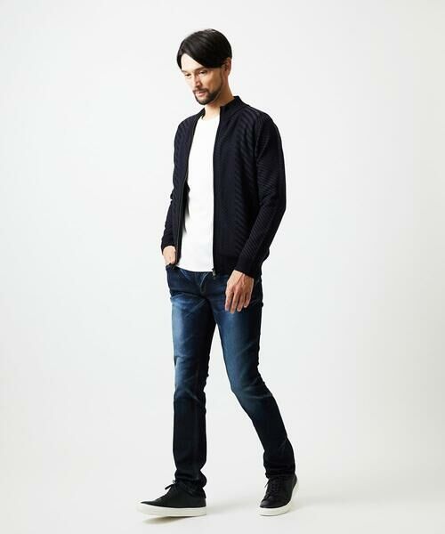MICHEL KLEIN HOMME / ミッシェルクランオム ニット・セーター | グラデーションスタンドカラーニットブルゾン | 詳細12