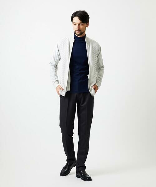 MICHEL KLEIN HOMME / ミッシェルクランオム ニット・セーター | グラデーションスタンドカラーニットブルゾン | 詳細15