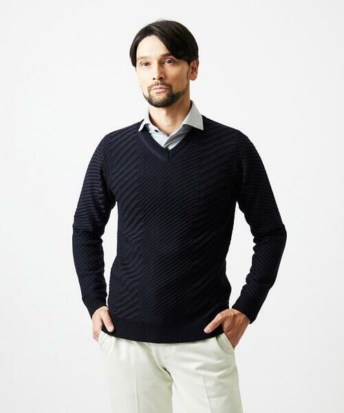 MICHEL KLEIN HOMME / ミッシェルクランオム ニット・セーター | グラデーションVネックニット | 詳細2