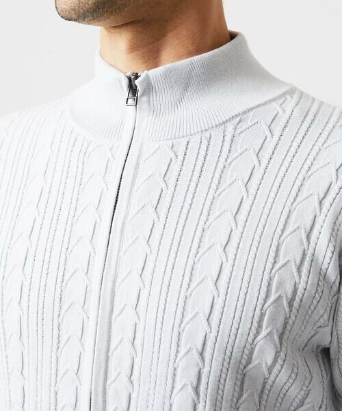 MICHEL KLEIN HOMME / ミッシェルクランオム ニット・セーター | 編み込みスタンドカラーニットブルゾン | 詳細10